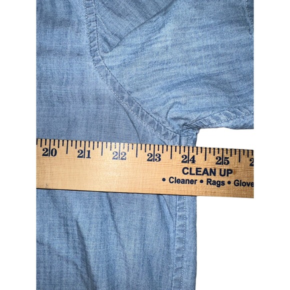 Vintage L.L. Bean Denim Button Down Short Sleeve Shirt SizeL Large - Picture 3 of 4